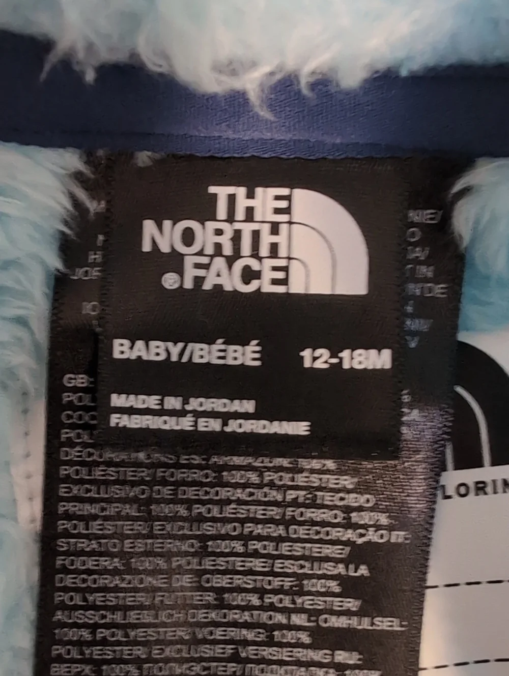 NWT The North Face Baby Bear Fleece Hooded One-Piece Suit - Shady Blue - Onesie